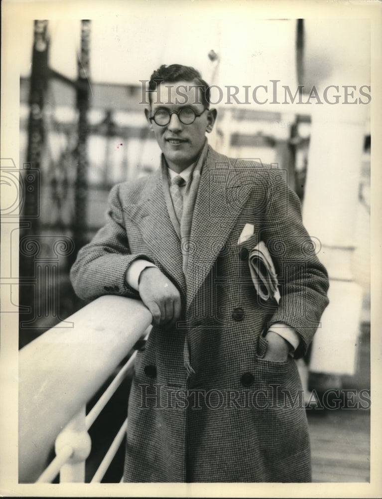 1934 Press Photo Charles foley plans Atlantic Hop