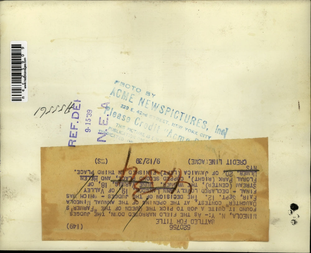 1939 Press Photo Queen of the Farmer's daughter - nec25909