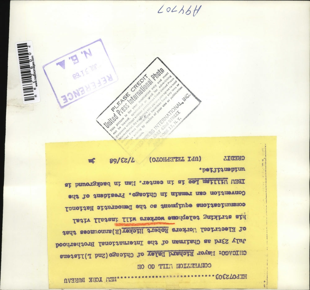 1968 Press Photo Chicago Mayor Richard Daley With Union Head Robert Hickey