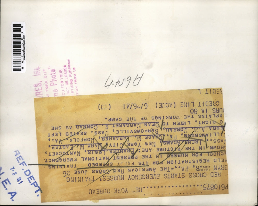 1941 Press Photo Red Cross Emergency Nurses' Training Class At Bryn Mawr College