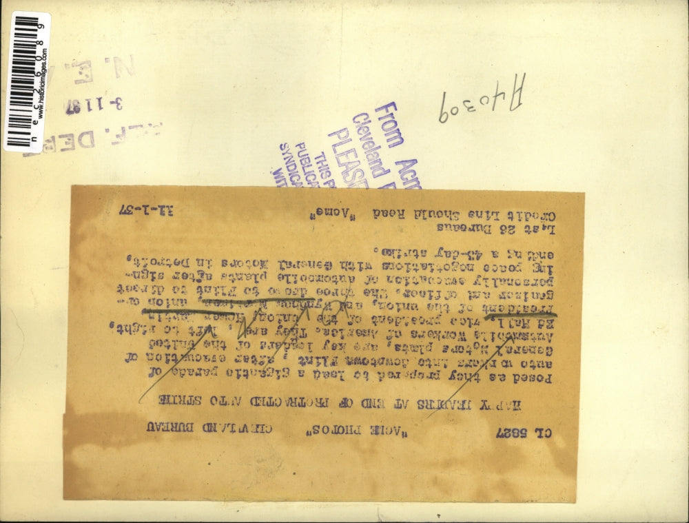 1937 Press Photo UAW Leaders Happy At End Of Protracted Auto Strike