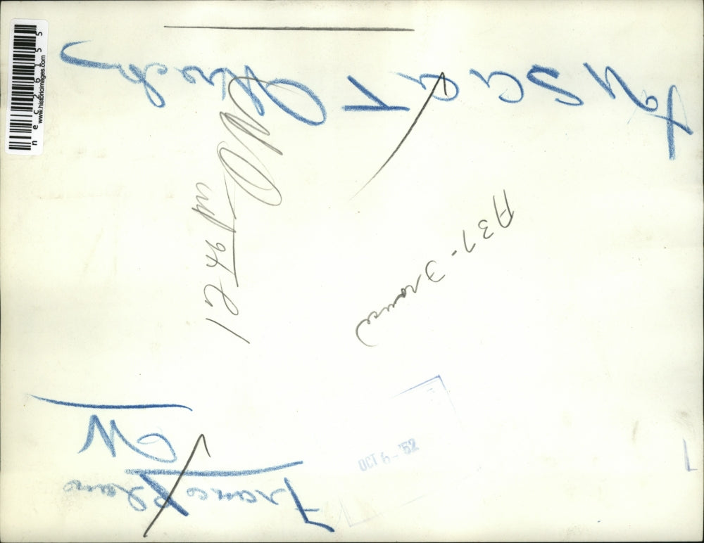 1952 Press Photo Fireman Watches Wreckage Of DC-3 Plane At Orly Air Field