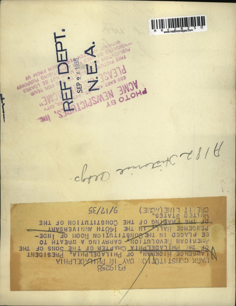 1935 Press Photo Lawrence Hickman Philadelphia Independence Hall Songs Revolutio