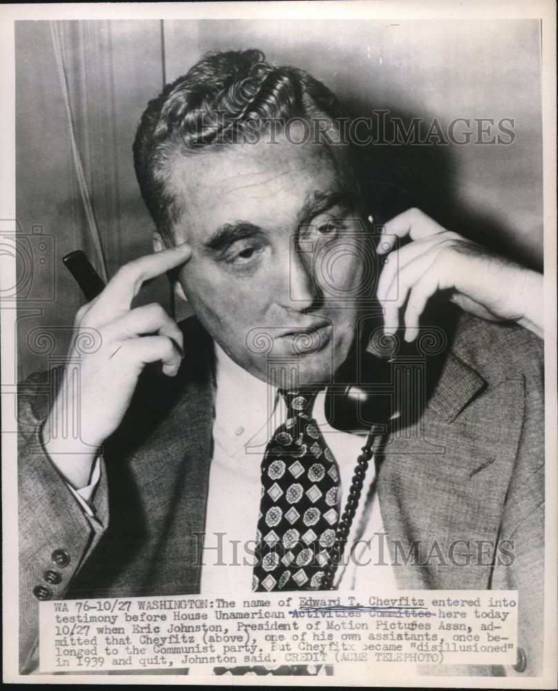 Press Photo Edward T Cheyfits entered into Testimony