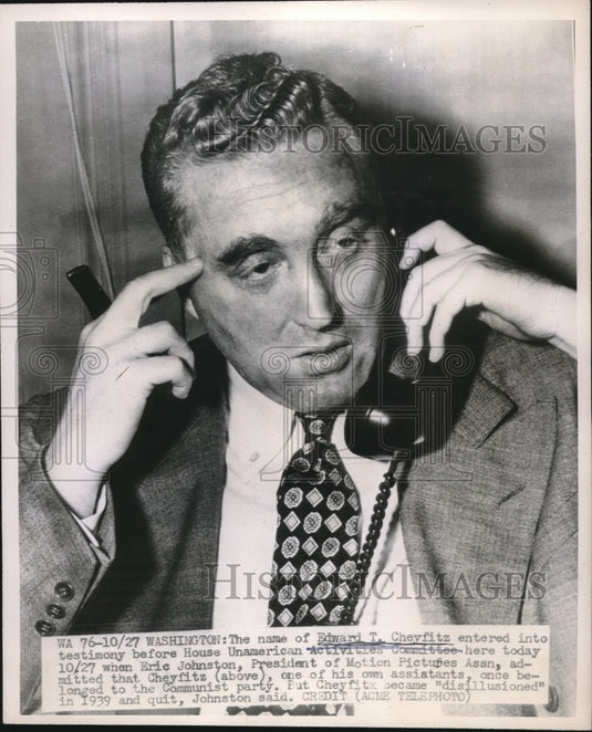 Press Photo Edward T Cheyfits entered into Testimony