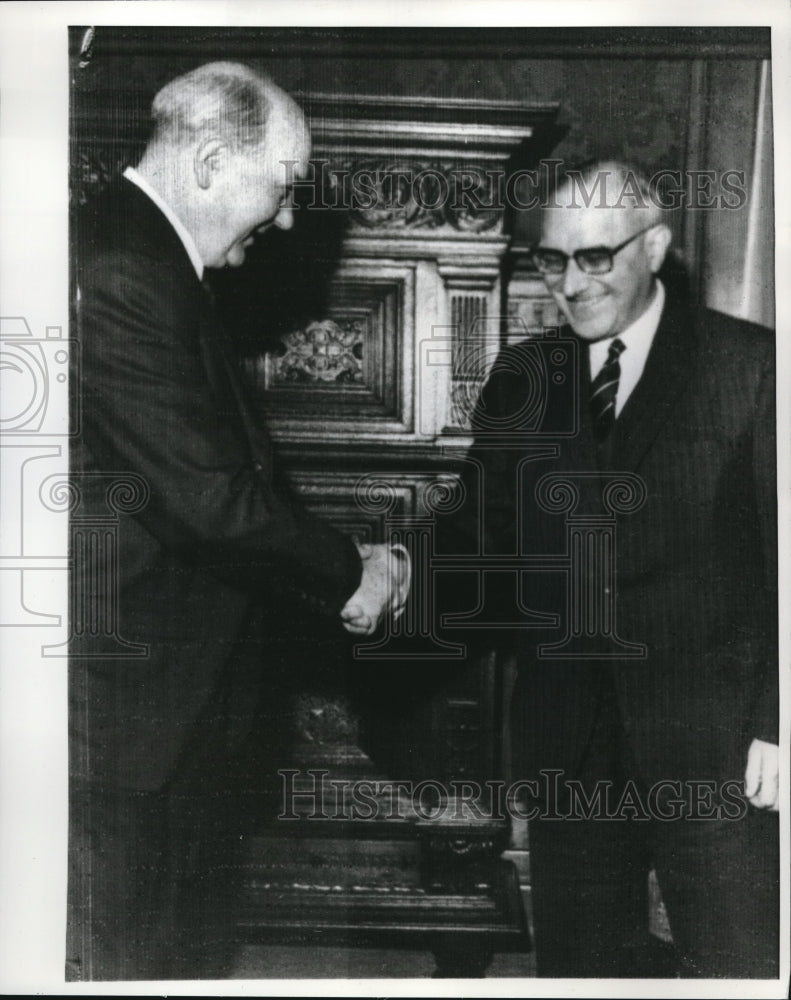 1968 Press Photo US Secretary of State Dean Rusk Portuguese Premier Marcello- Historic Images