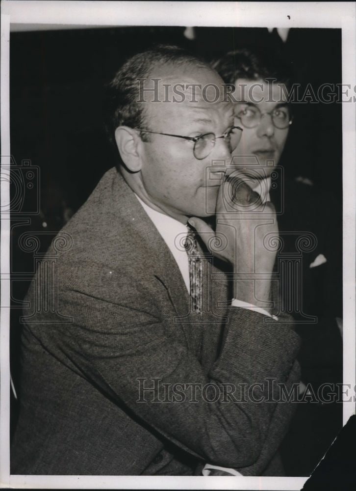 1938 Press Photo David Lilienthal listening to Dr. Arthur E. Morgan