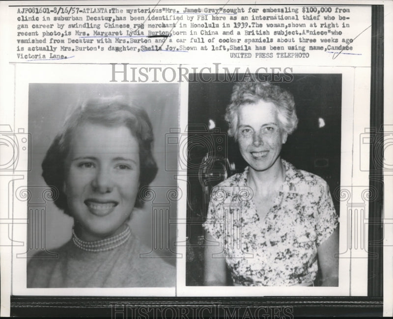 Load image into Gallery viewer, 1957 Press Photo "Mrs. Jerry Gray" was an alias for a woman who stole from a
