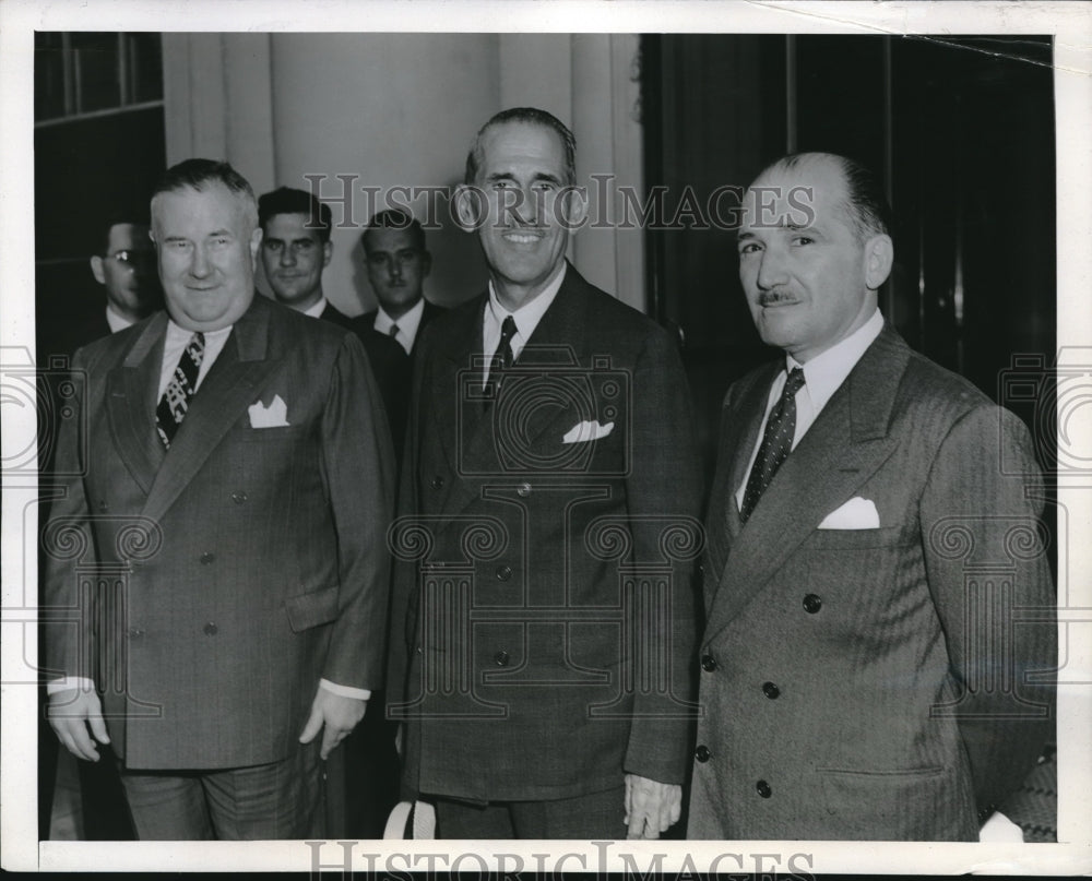 1944 Press Photo Spruille Braden, Dr. Ramon Grau San Martin, Aurelio Concheso- Historic Images