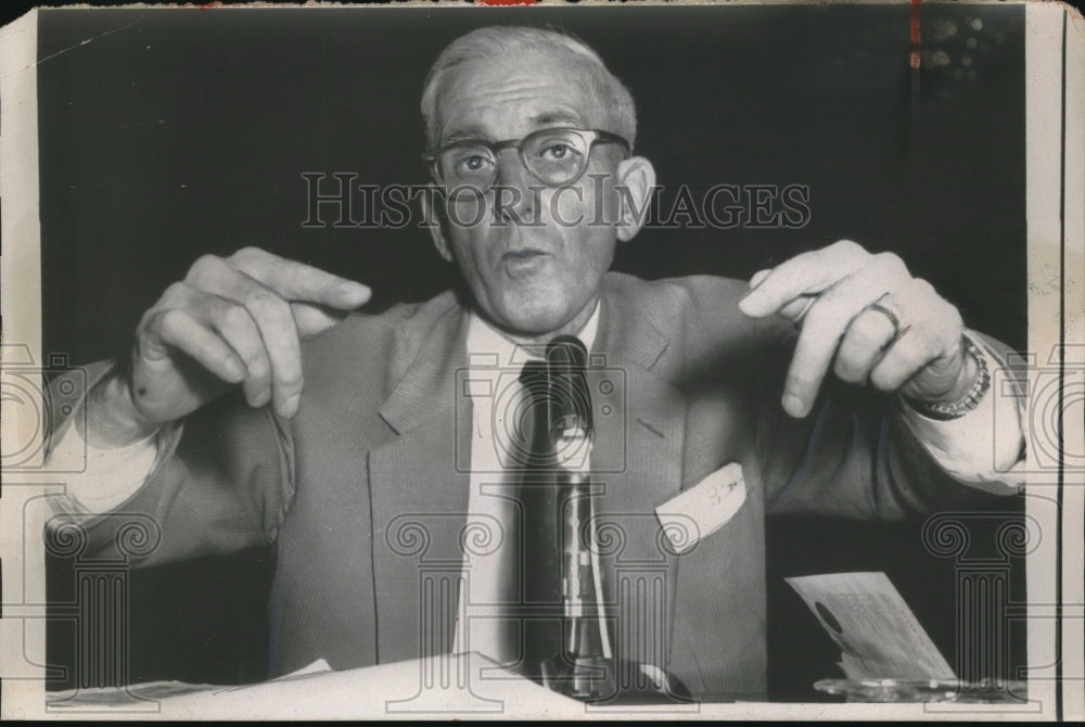 1957 Press Photo Senate Labor Rackets Committee, Union President Dave Beck