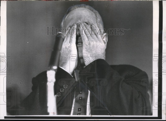1957 Press Photo Frank W. Brewster Gives Testimony to Senate Rackets Committee