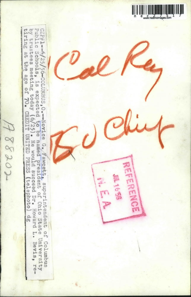 1956 Press Photo Kovice Fawcett is the new President of OSU