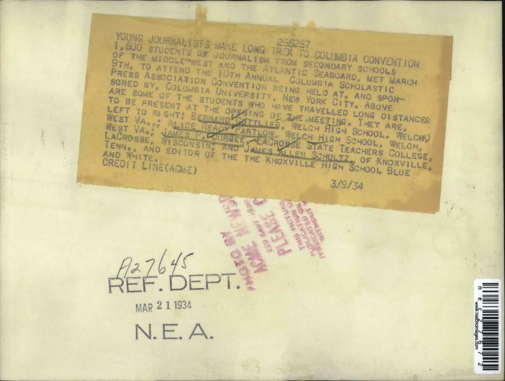 1934 Press Photo Journalists Travel To Colombia Convention