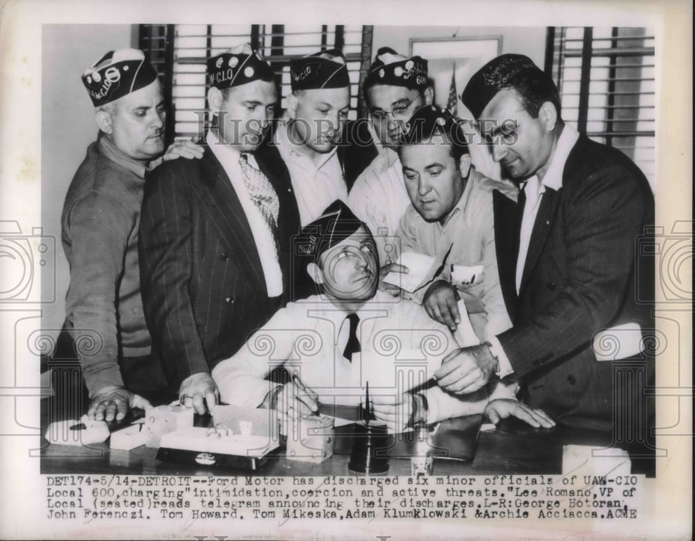 1949 Press Photo Fort Motor has discharged 6 minor officials.