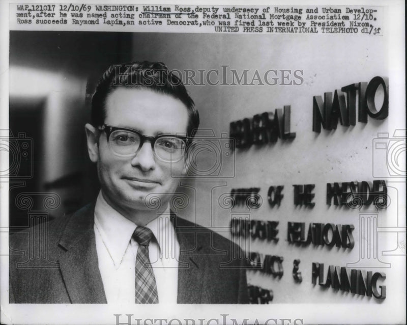 Load image into Gallery viewer, 1969 Press Photo William Ross named acting chairman of the federal mortgage ass.
