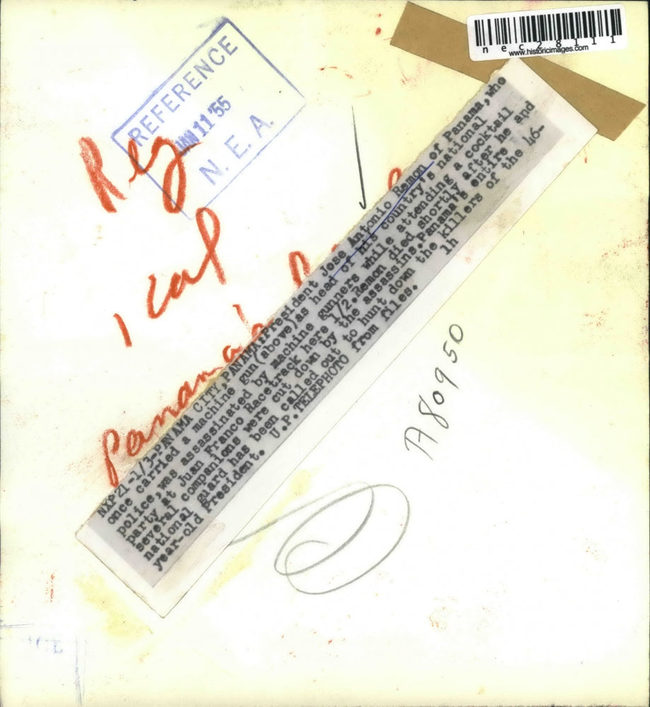 1955 Press Photo President Of Panama Jose Antonio Ramon