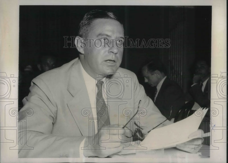 Load image into Gallery viewer, 1929 Press Photo NLRB member Edwin Smith at Senate Sub Committee hearing
