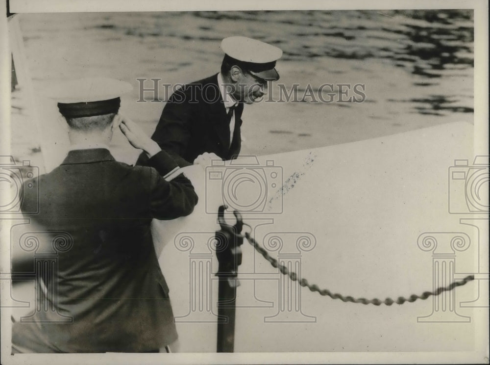 1929 Press Photo King Christian Of Denmark In Oeresund-Week Boat Regatta- Historic Images