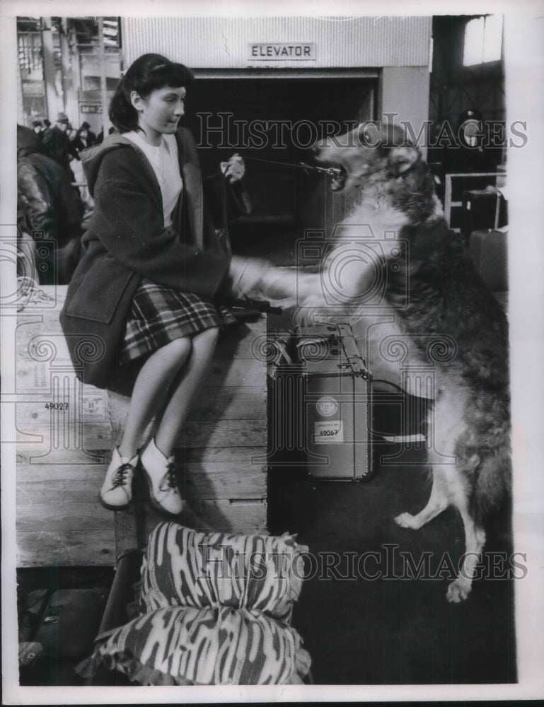 Load image into Gallery viewer, 1957 Press Photo Gal's best friend
