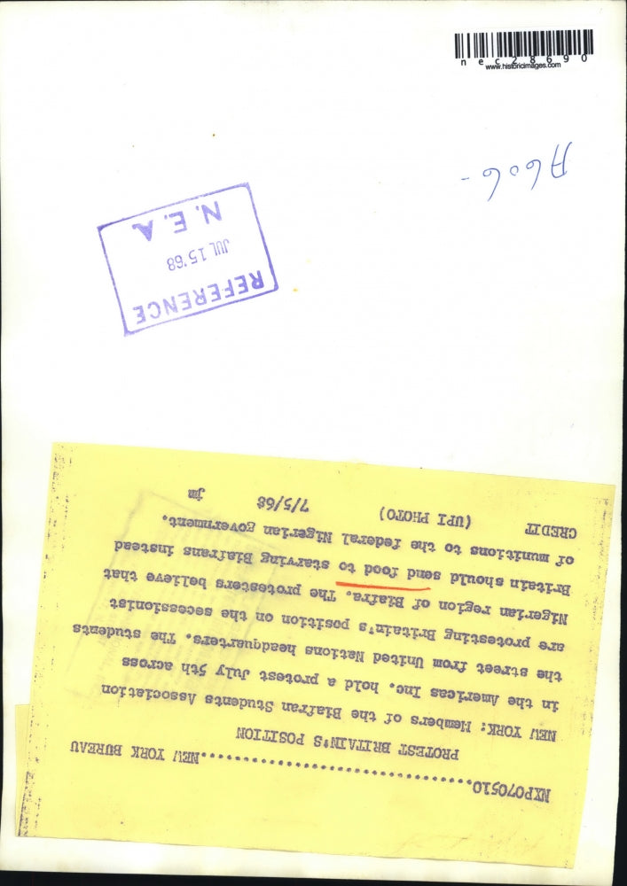 1968 Press Photo Biafran Students Association Protest Britain in Africa at UN