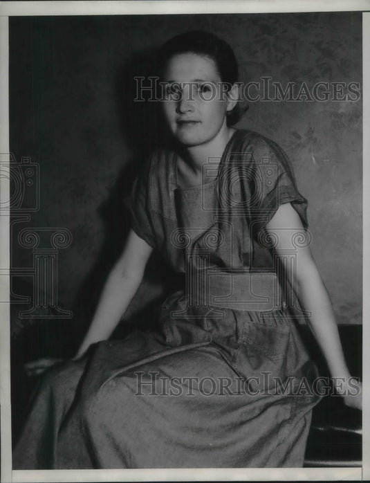 1935 Press Photo Virginia Reed Booked For Suspicion Of Arson And Intoxication