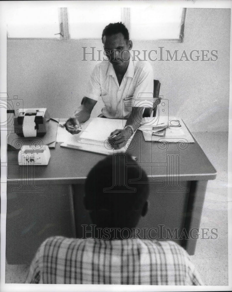 1969 Press Photo self-proclaimed president Ronald Webster of Anguillla in office