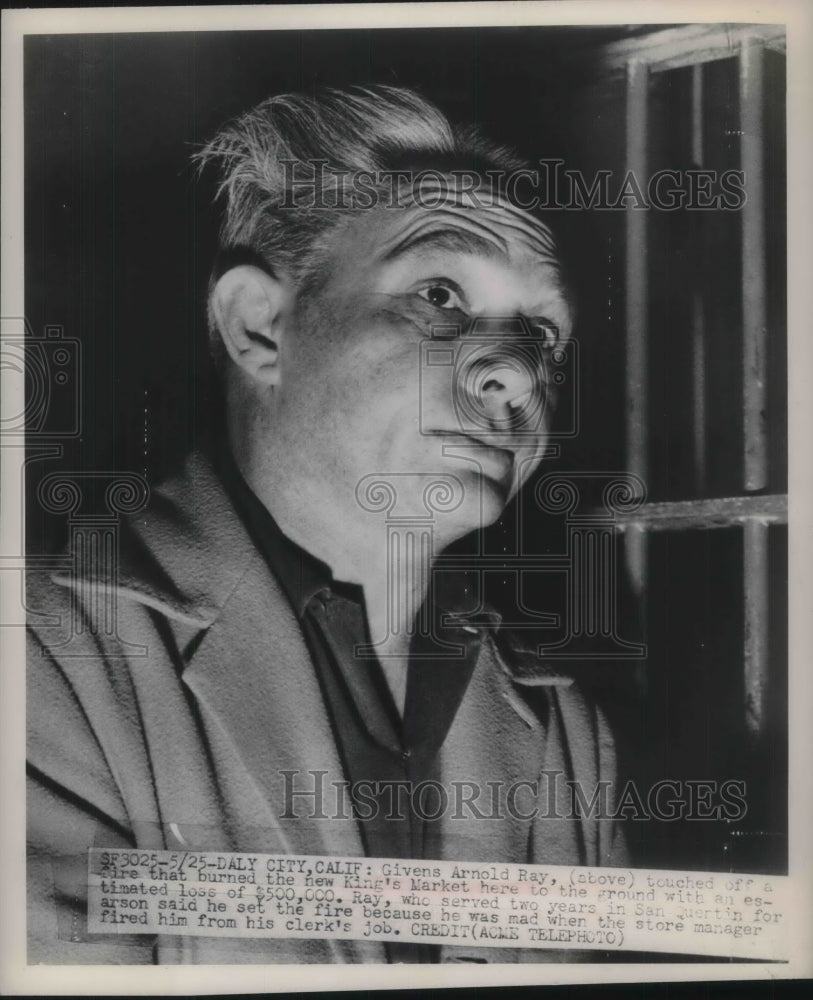 1949 Press Photo Arnold Ray is an arsonist