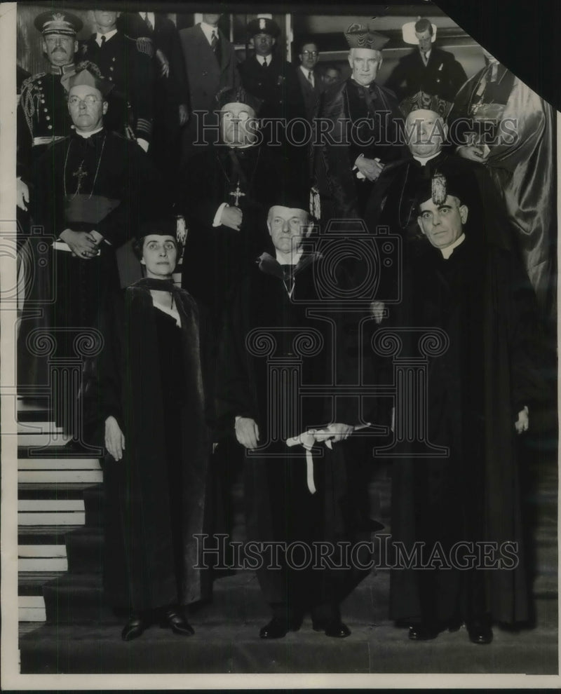Load image into Gallery viewer, 1928 Press Photo Catholic University Mrs Coolidge, President Coolidge, Rev RH Ry

