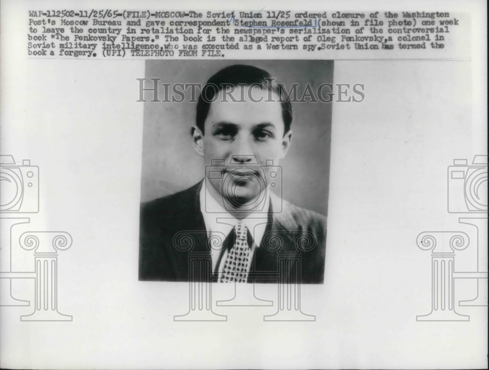 1965 Press Photo Stephen Rosenfeld given one week to leave the Country.