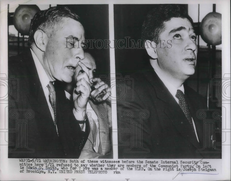 Load image into Gallery viewer, 1963 Press Photo Witnesses before the Senate Internal Security Committee
