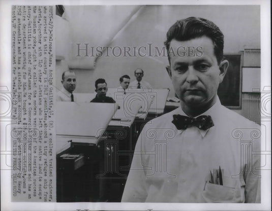 1954 Press Photo Adolph Gailitis Moder version of american success story.