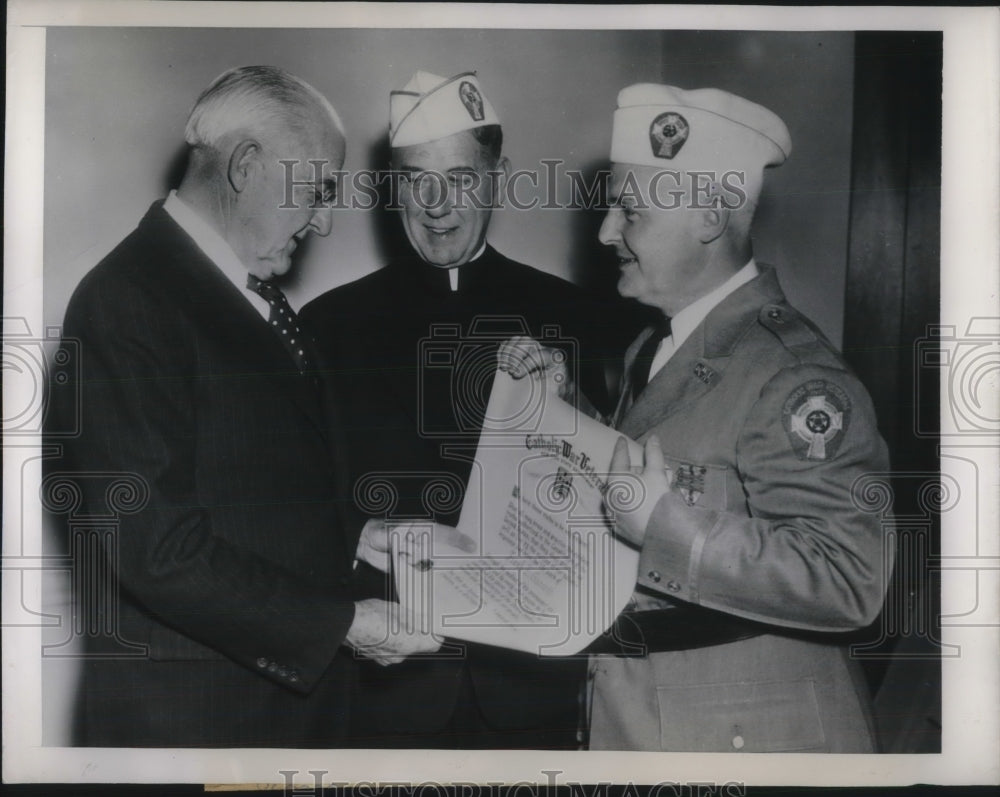 1948 Press Photo Paul R Murphy, Frank Gannett, Rev Edward Giblen