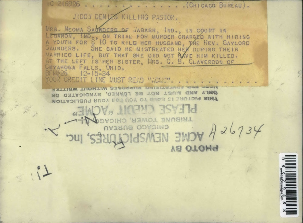 1934 Press Photo Mrs Neona Sanders and her Sister CB Claverdon