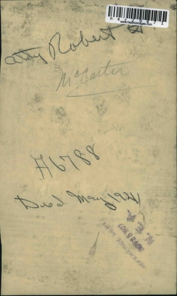 1927 Press Photo Robert McCarter served as the Attorney General of New Jersey