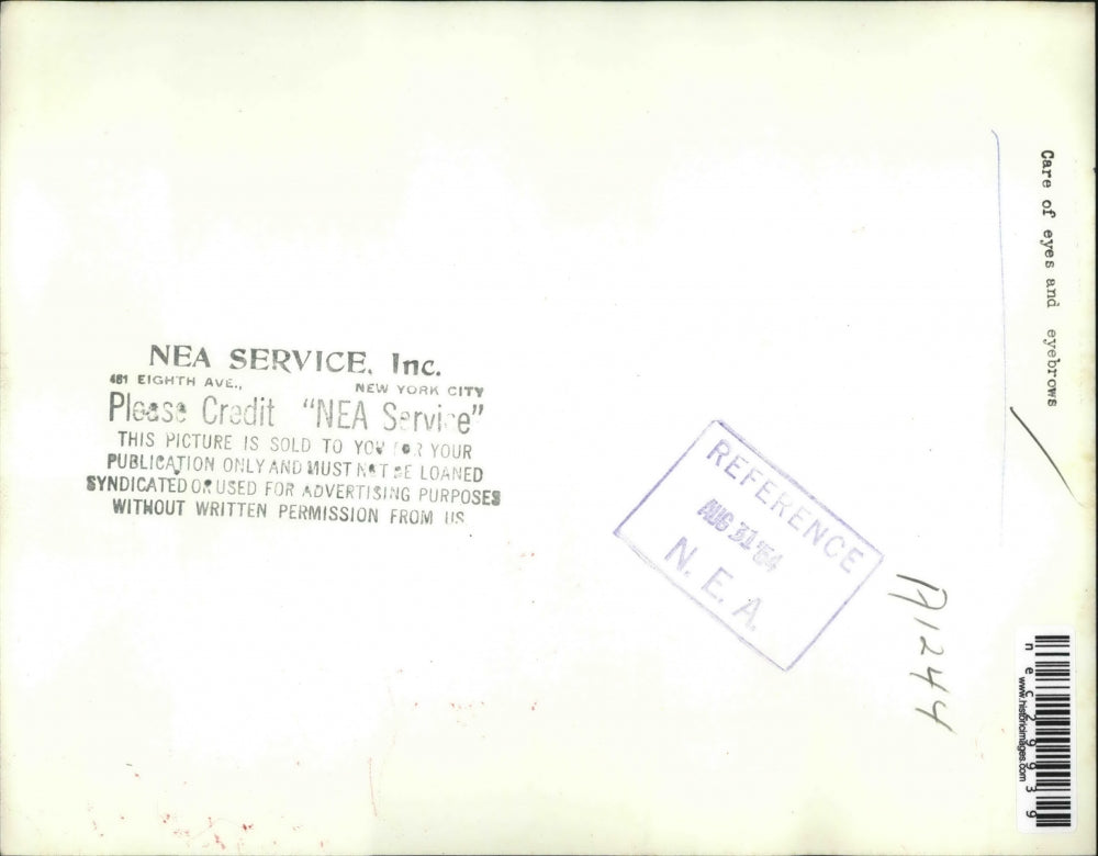 1954 Press Photo Care of Eyes and Eyebrows Beauty - nec29939