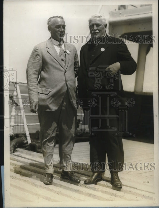 1928 Press Photo E.E. Starke, Dr. J.D. Jones Religious Pilgrims S.S Celtic- Historic Images