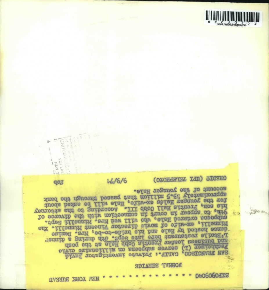 1971 Press Photo San Francisco D Fecheimer & Prentis Cobb Hale