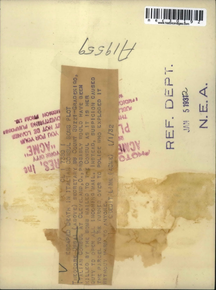 1932 Press Photo Theodore Ussai, Secretary to Count Buzzi-Gradenigo