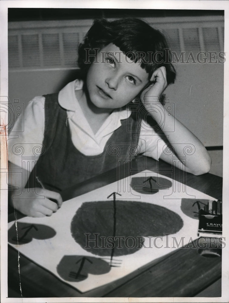 Load image into Gallery viewer, 1956 Press Photo Leslie Drewlo of 3851 Covington Rd. S. Euclid at Lowden School
