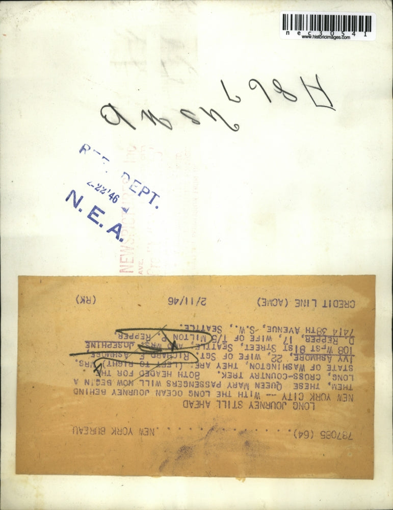 1946 Press Photo Ivy Ashmore & Josephine Repper Wives of US Soldiers