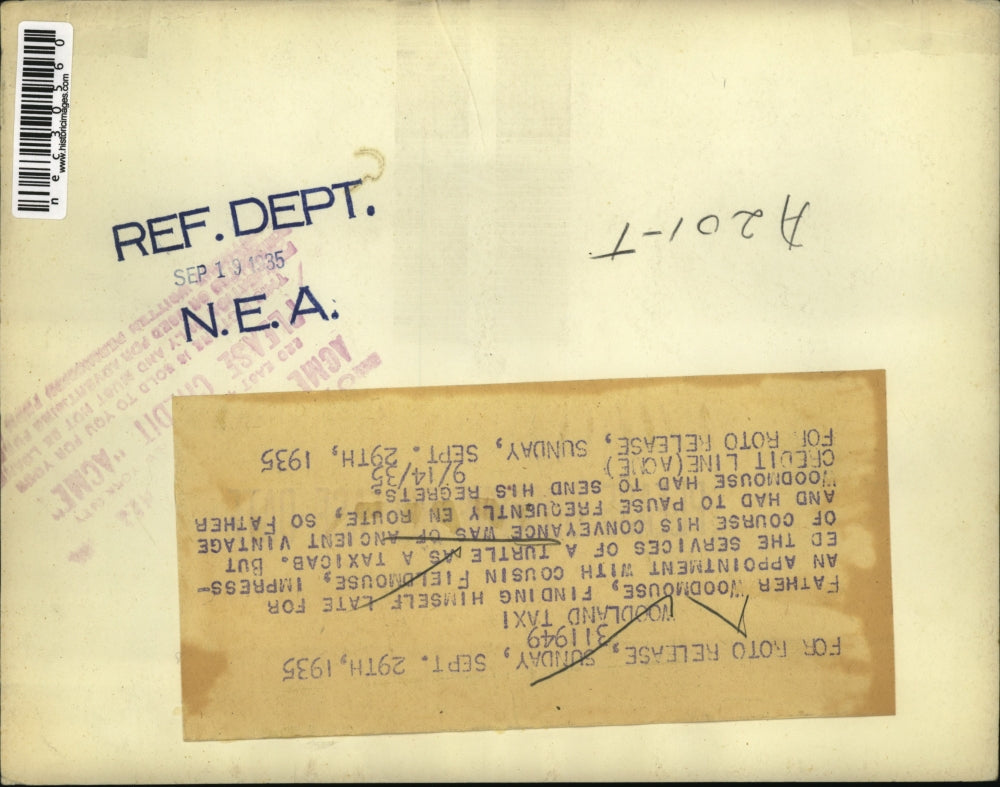 1935 Press Photo Woodmouse Using Turtle as Taxi