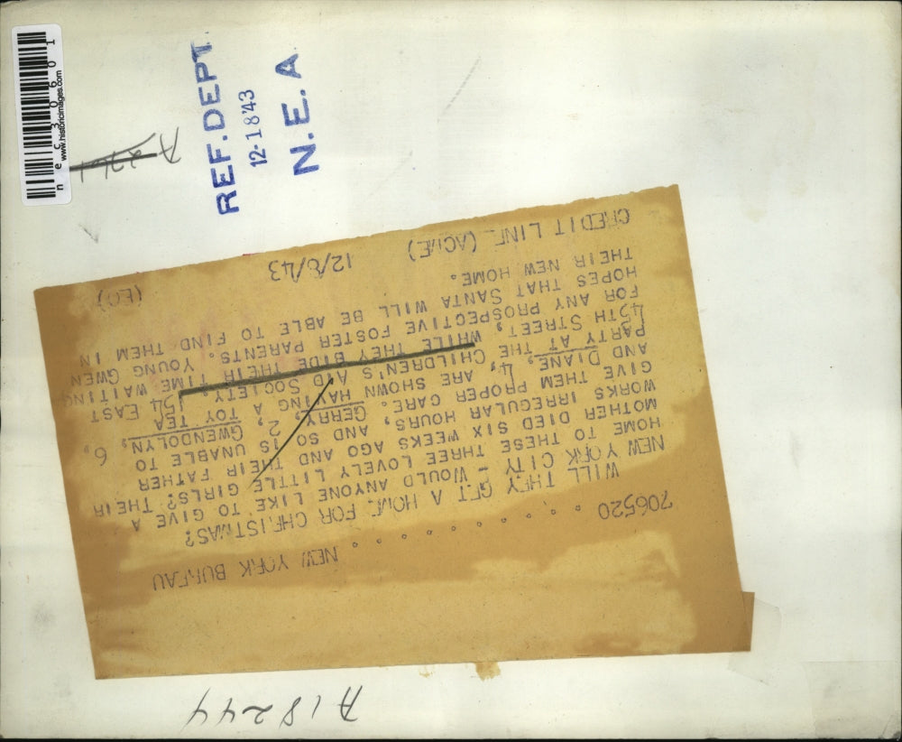 1943 Press Photo Gerry, Gwendolyn & Diane at the Children's Aid Society New York