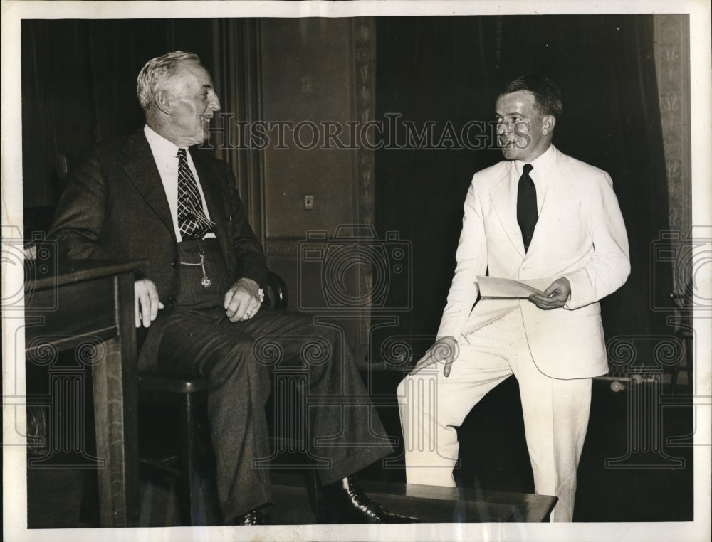 1937 Press Photo Politicians talk strike trouble in Ohio