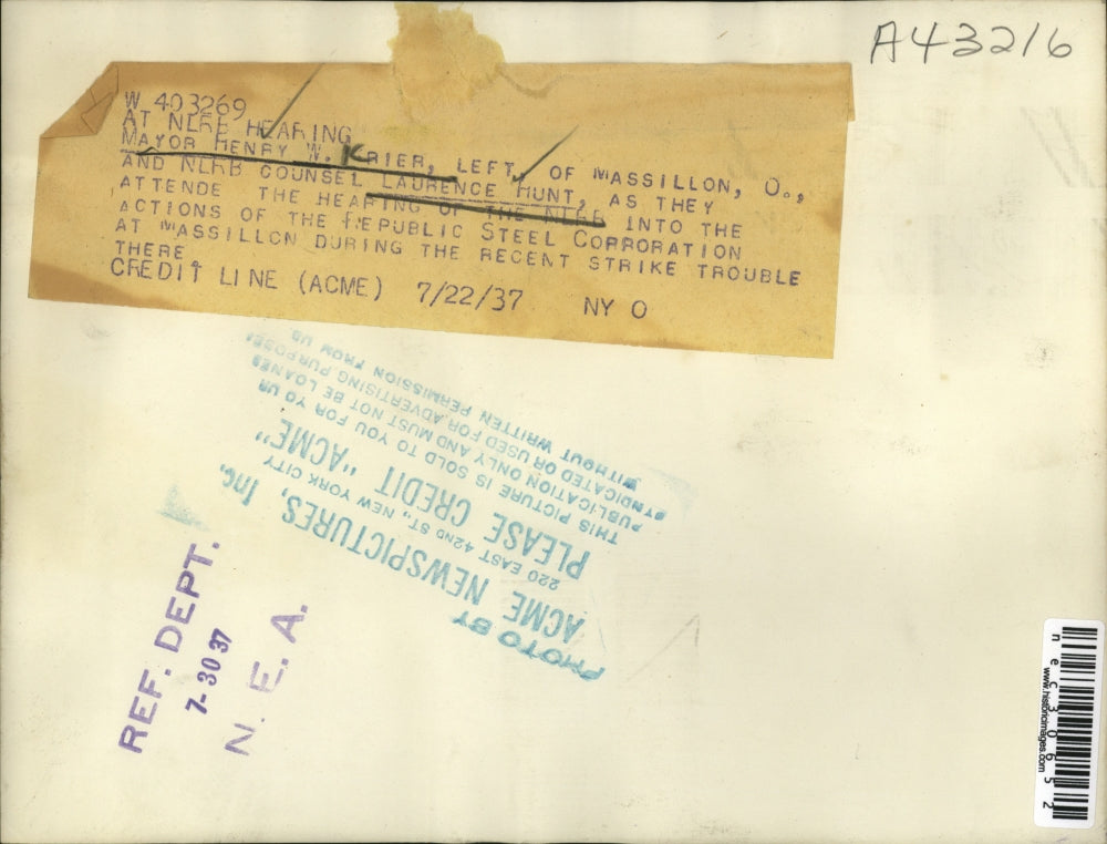 1937 Press Photo Politicians talk strike trouble in Ohio