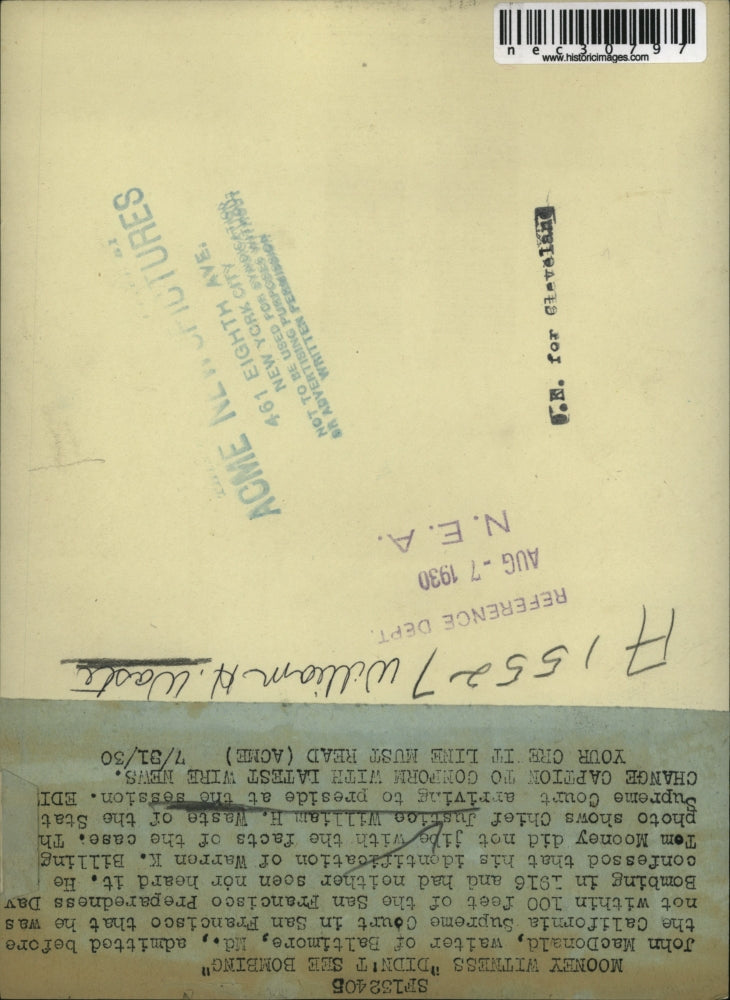 1930 Press Photo Chief Justice William H. Waste of the State Supreme Court