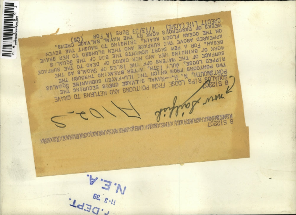 1939 Press Photo Sailfish rips loose from patoons - nec30993