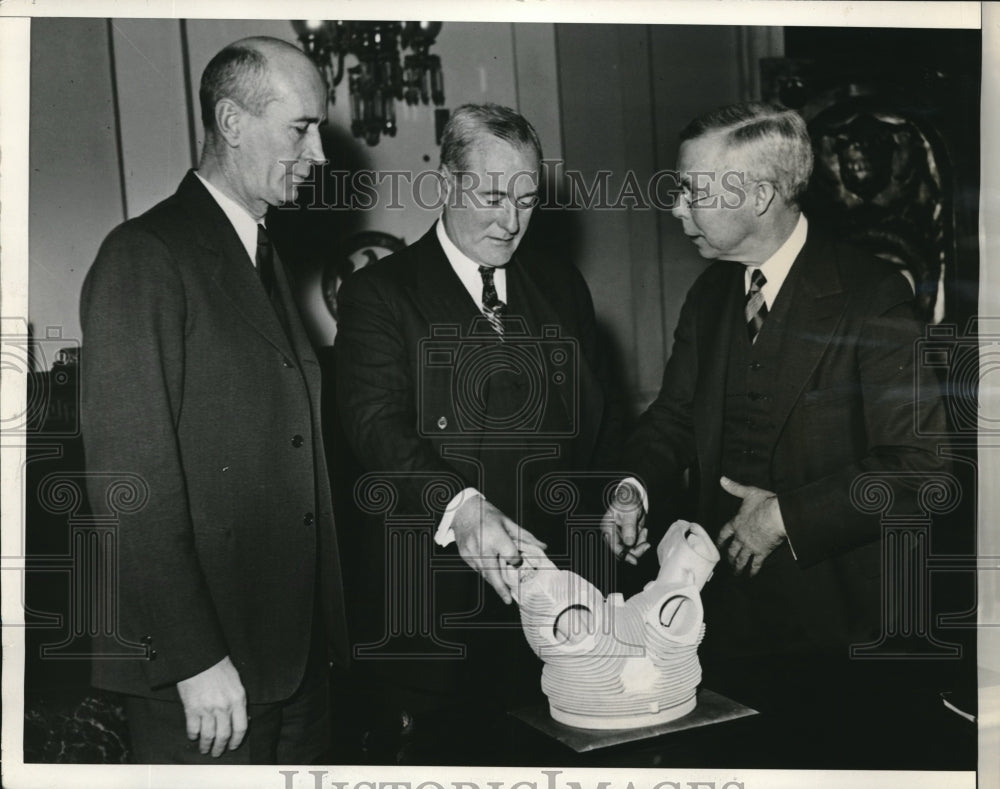 1934 Press Photo Ernest King,John Delaney, Geo Gobbons of ALCOA