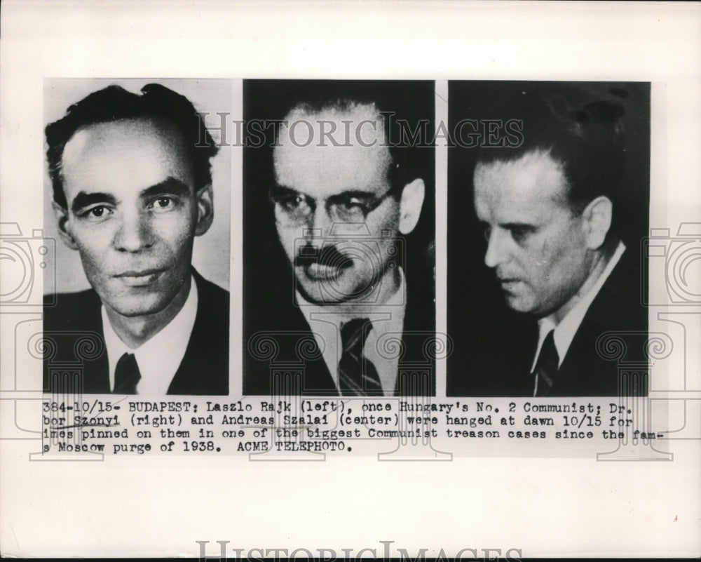 1949 Press Photo Laszlo Rajk, Tibor Szonyi & Andreas Szalai Hanged For Treason