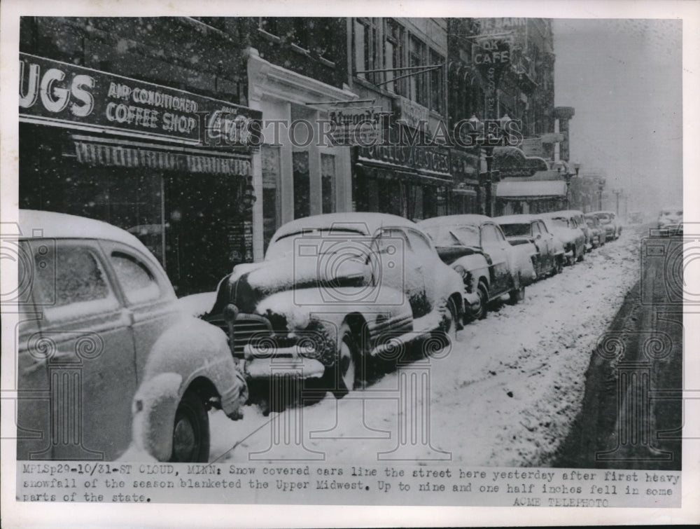 1931 Press Photo Nine & One Half Inches Of Snow Cover Parts Of Minnesota