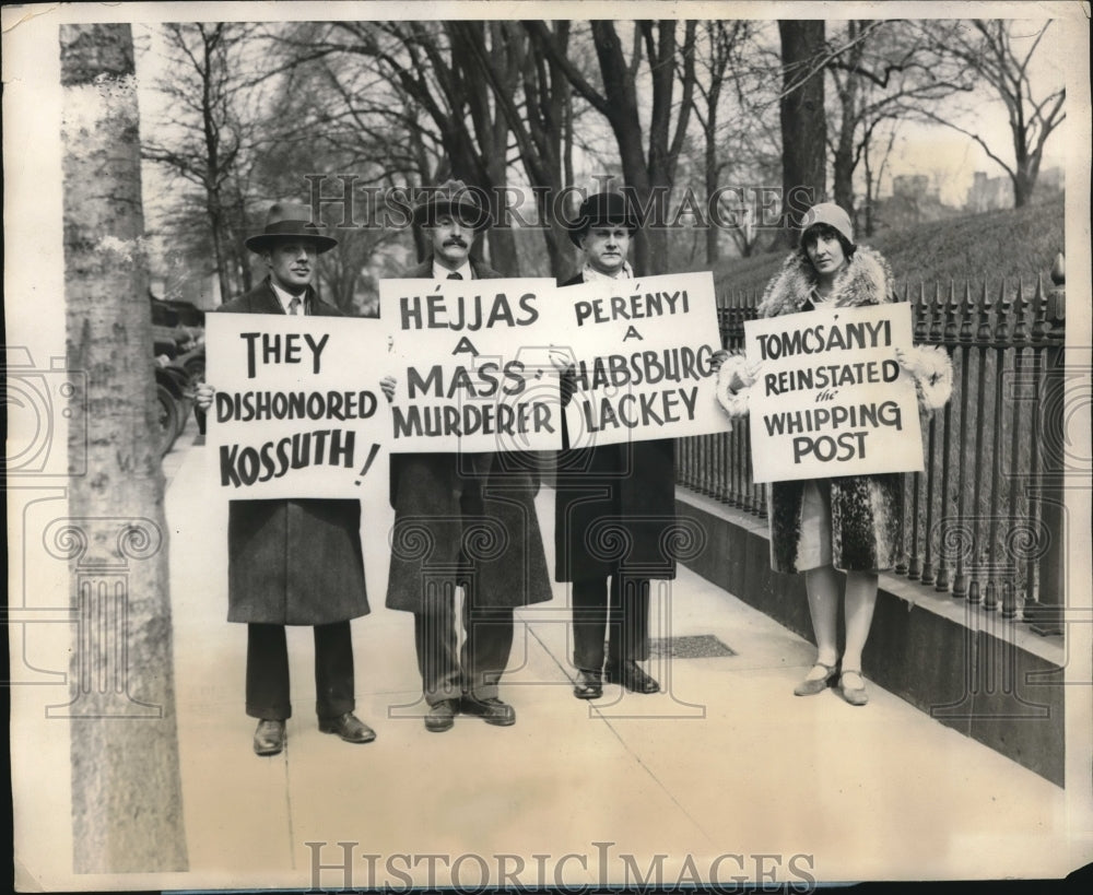 1930 Press Photo Picketers with their Placards at the White House - nec31942